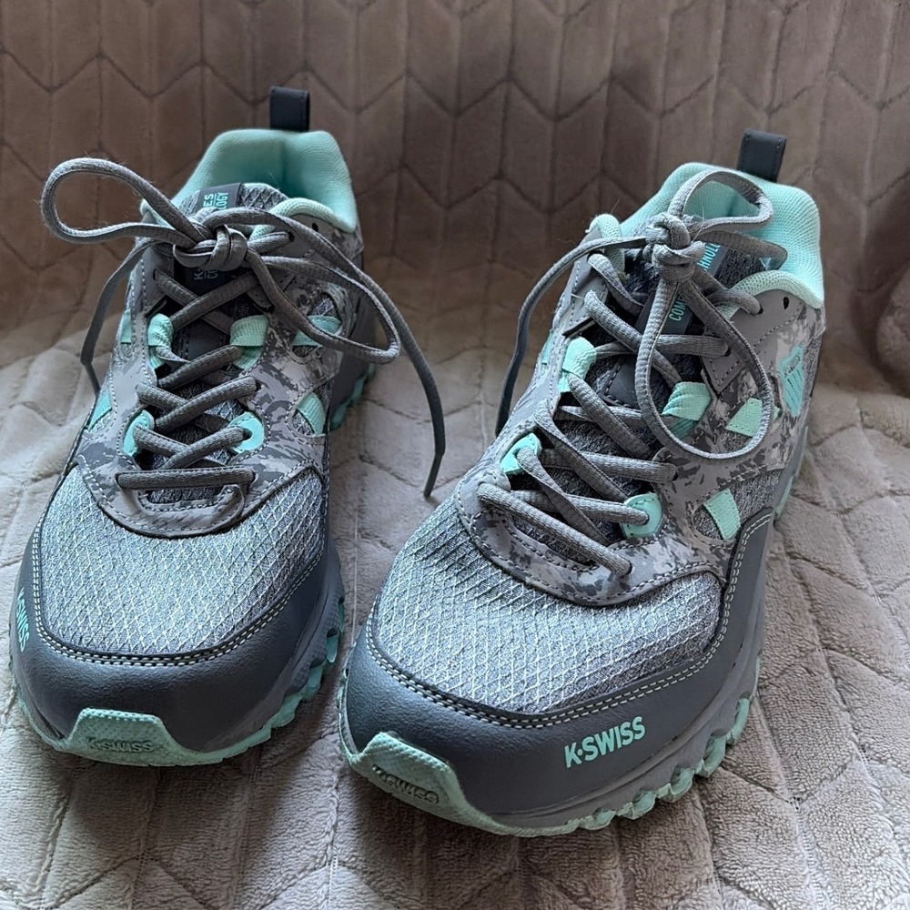 K-Swiss Tubes Comfort 200 Womens Gray Camo Aqua Training Shoes 
 Size 10